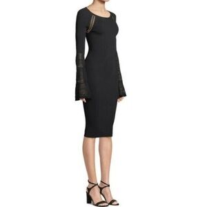 ZAC POSEN RIBBED BLACK DRESS
